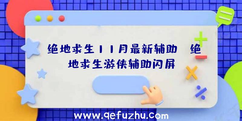 「绝地求生11月最新辅助」|绝地求生游侠辅助闪屏